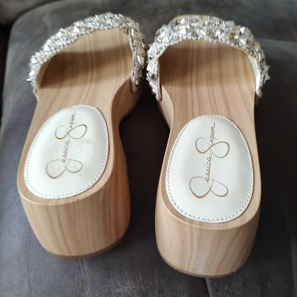 Jessica Simpson Rell Gold Studded Women's Sandals Platform 5.5 - Picture 13 of 13